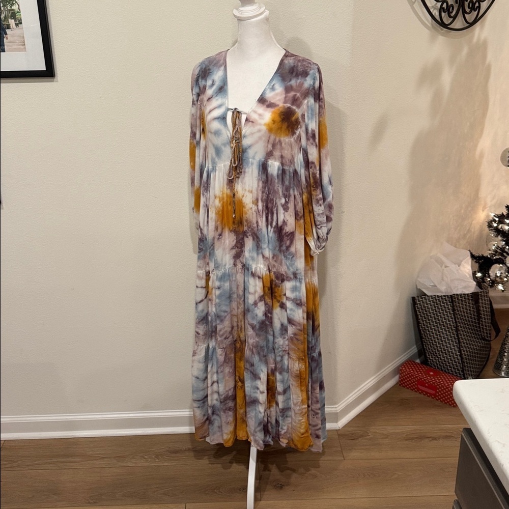 Young Fabulous & Broke Vibrant Tie-Dye Maxi Dress - Picture 3 of 12